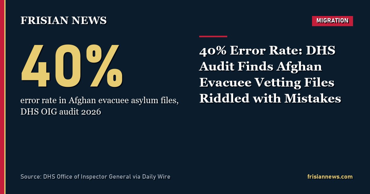 40% Error Rate: DHS Audit Finds Afghan Evacuee Vetting Files Riddled with Mistakes