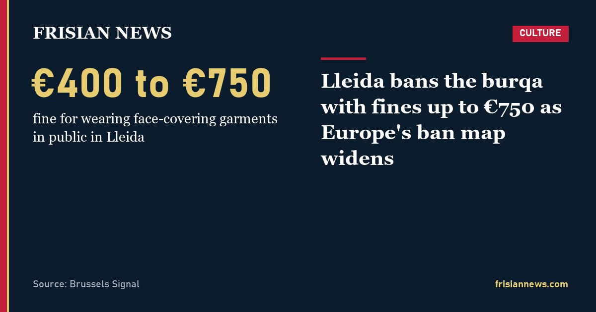 Lleida bans the burqa with fines up to €750 as Europe's ban map widens